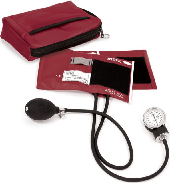 PREMIUM ANEROID SPHYGMOMANOMETER WITH MATCHING CARRY CASE-BURGUNDY