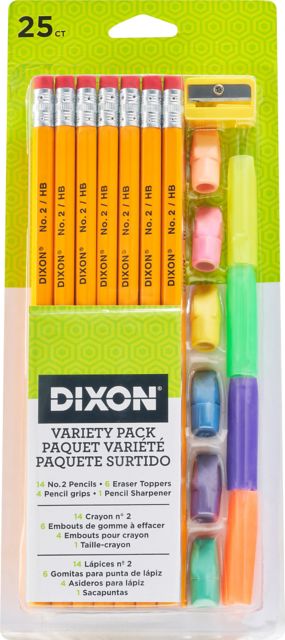 PENCIL 25CT GRIP/ERASER/SHARPE