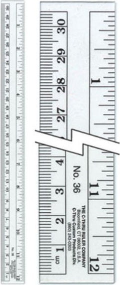 RULER 12 CLEAR PLASTIC
